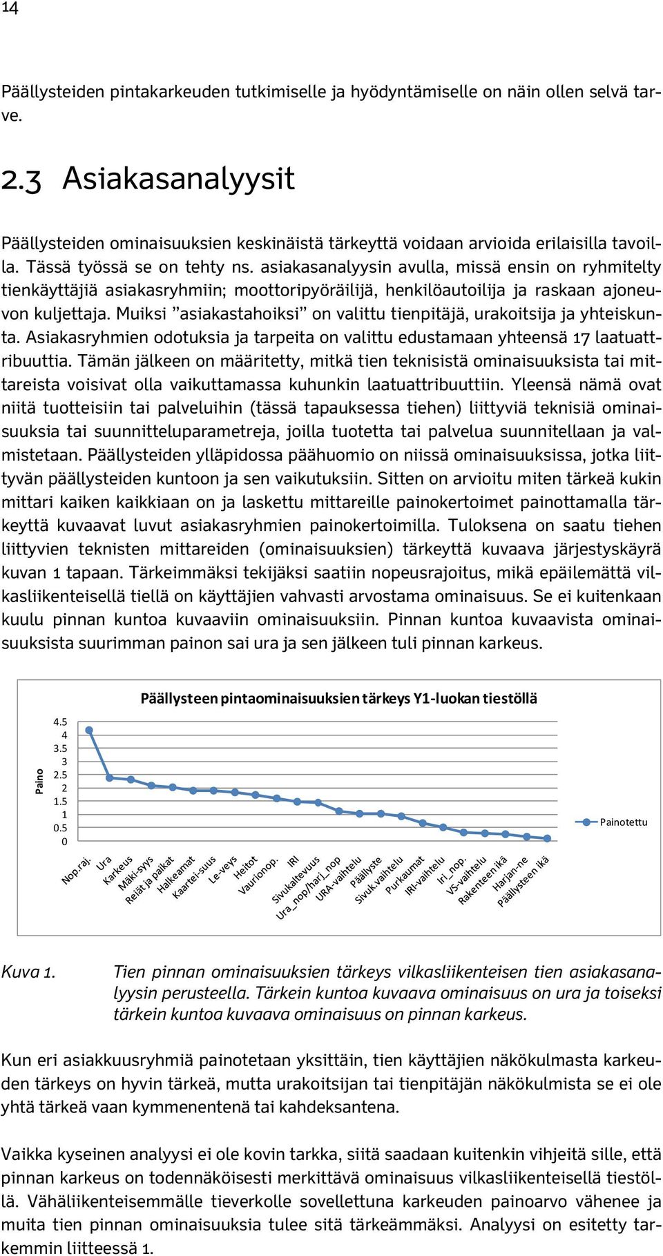 asiakasanalyysin avulla, missä ensin on ryhmitelty tienkäyttäjiä asiakasryhmiin; moottoripyöräilijä, henkilöautoilija ja raskaan ajoneuvon kuljettaja.