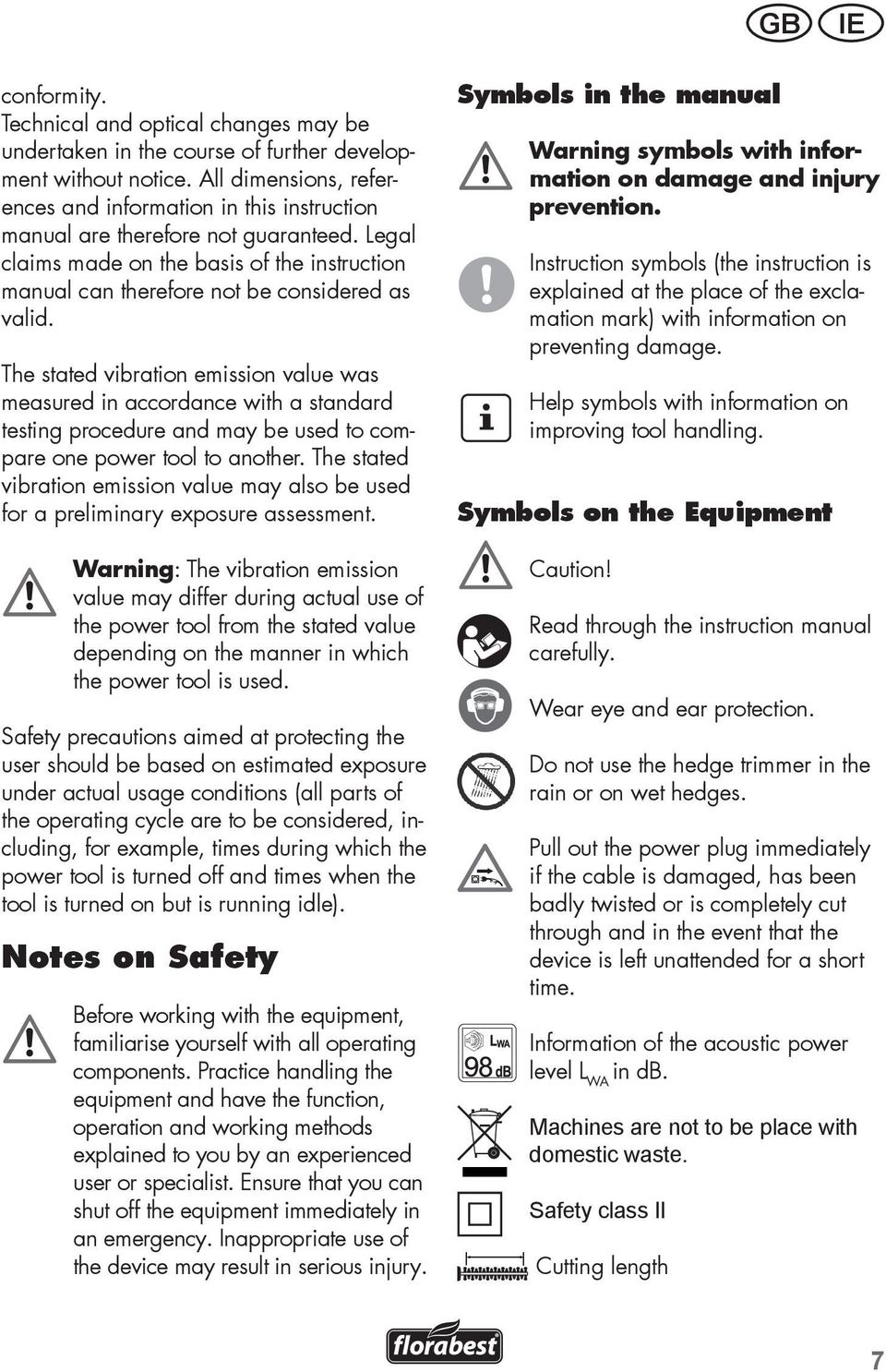 The stated vibration emission value was measured in accordance with a standard testing procedure and may be used to compare one power tool to another.