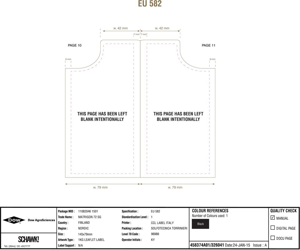 INTENTIONALLY 082046 50 Number of Colours used: Tel: