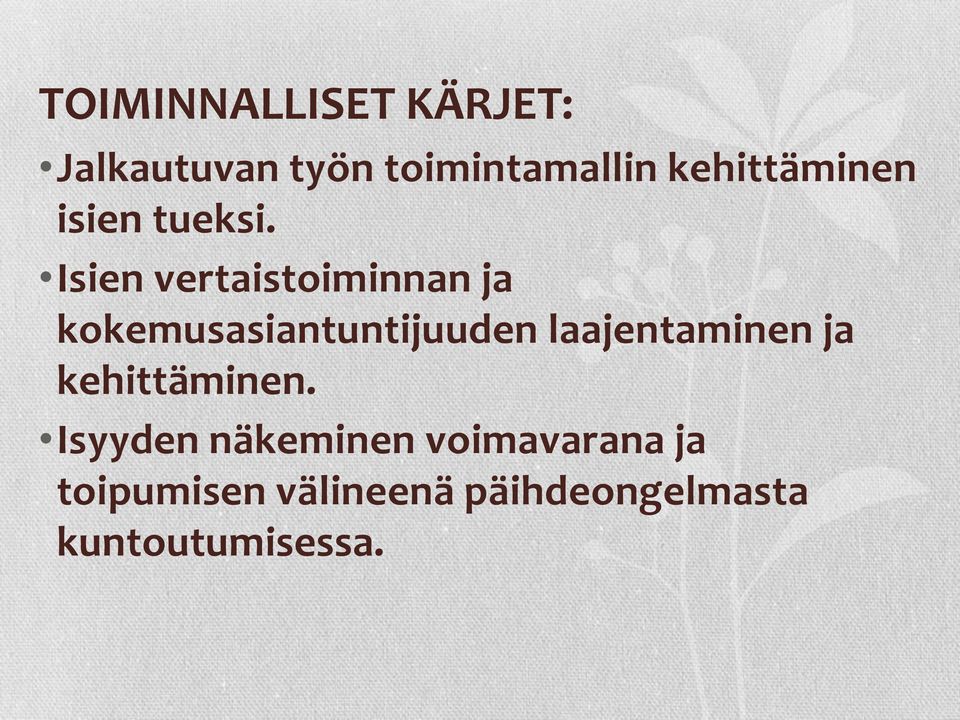 Isien vertaistoiminnan ja kokemusasiantuntijuuden