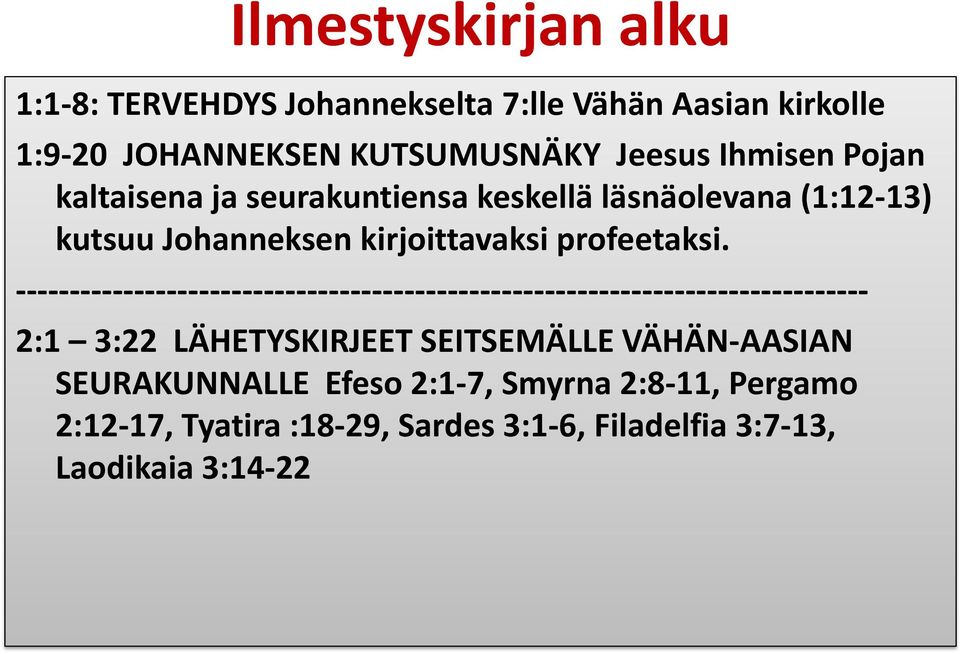 ------------------------------------------------------------------------------- 2:1 3:22 LÄHETYSKIRJEET SEITSEMÄLLE