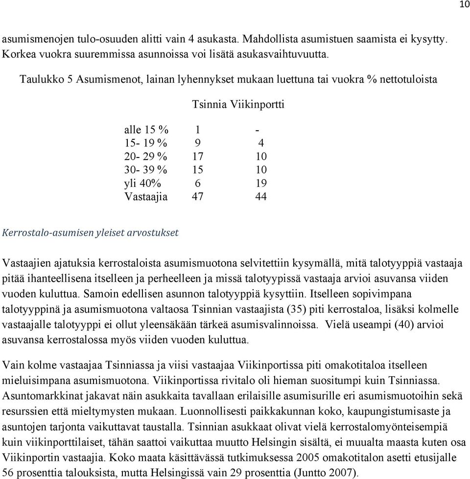 yleiset arvostukset Vastaajien ajatuksia kerrostaloista asumismuotona selvitettiin kysymällä, mitä talotyyppiä vastaaja pitää ihanteellisena itselleen ja perheelleen ja missä talotyypissä vastaaja