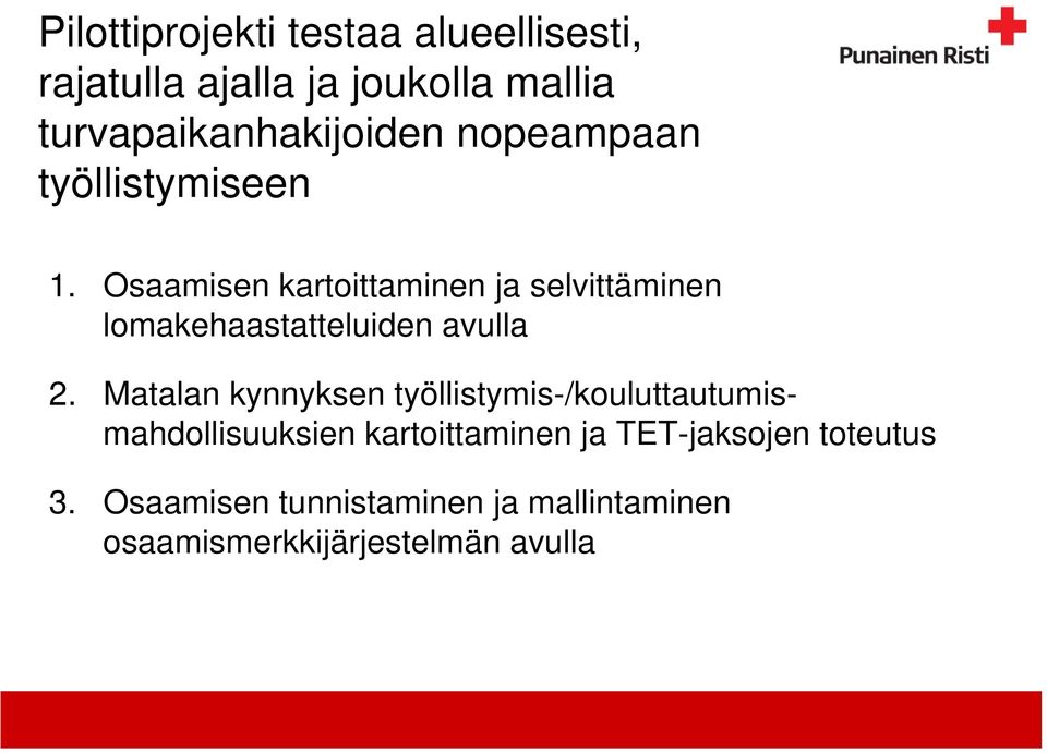 Osaamisen kartoittaminen ja selvittäminen lomakehaastatteluiden avulla 2.