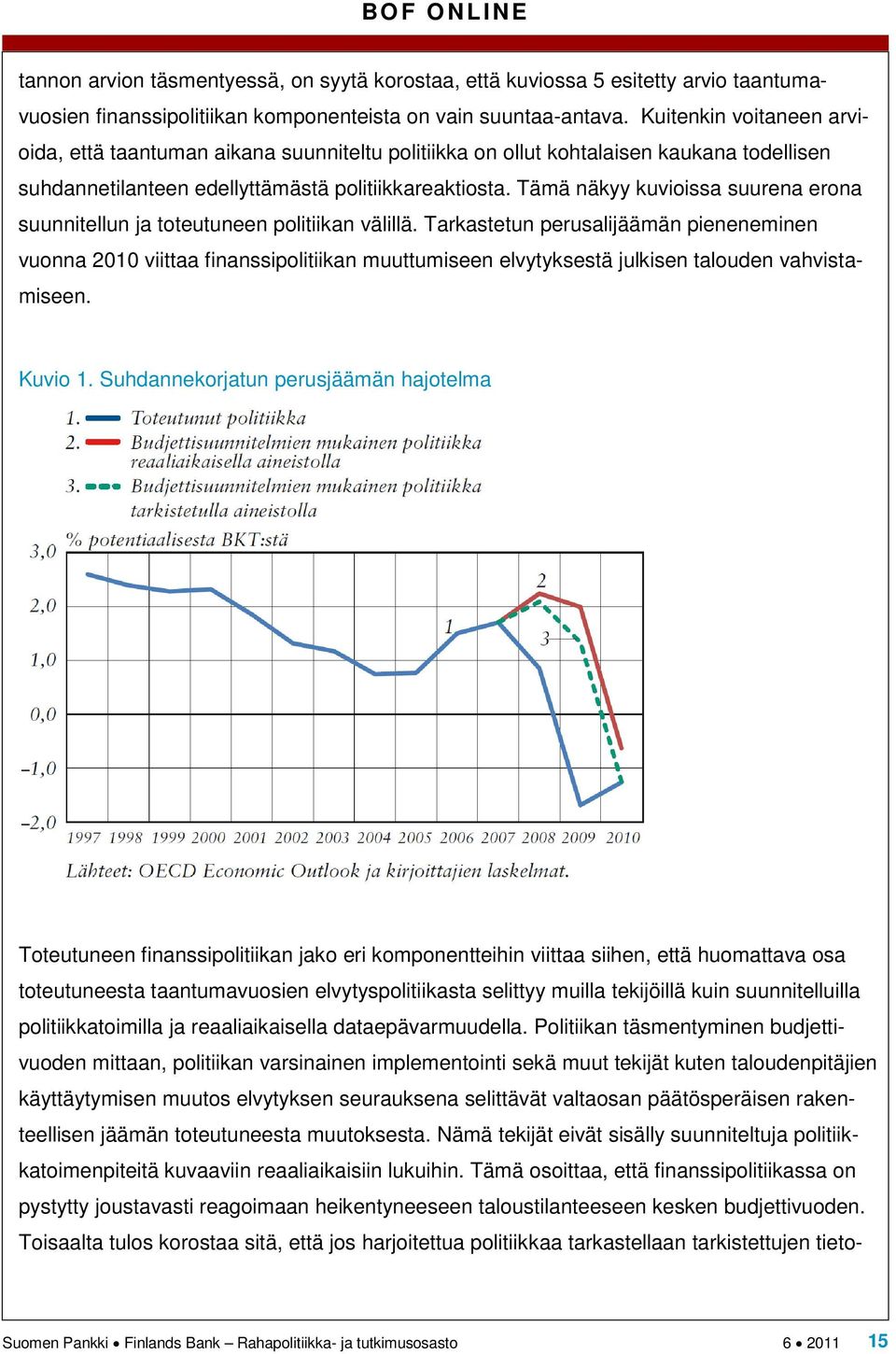 Tämä näkyy kuvioissa suurena erona suunnitellun ja toteutuneen politiikan välillä.