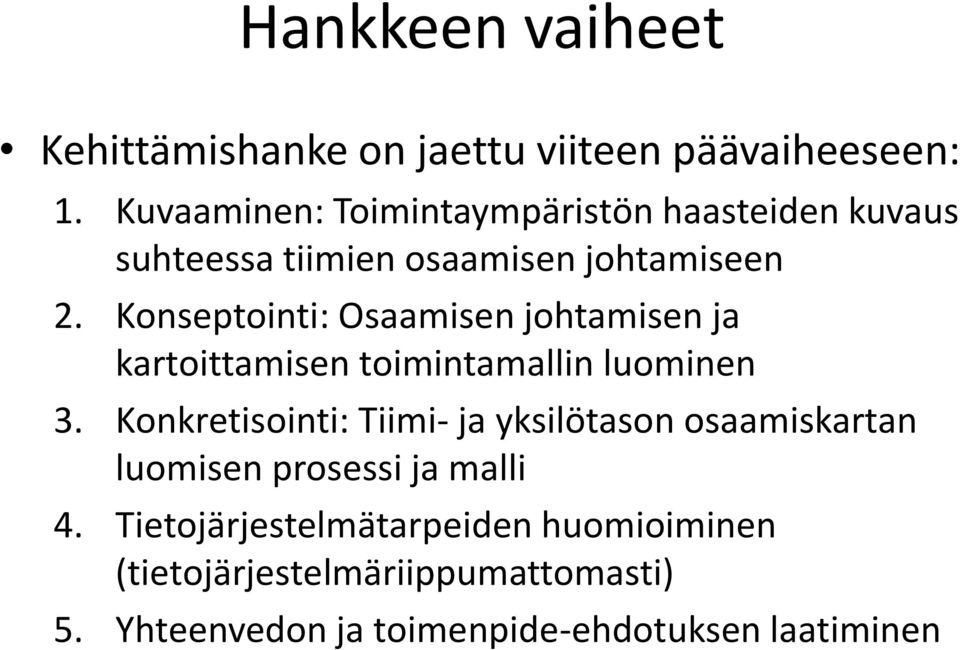 Konseptointi: Osaamisen johtamisen ja kartoittamisen toimintamallin luominen 3.