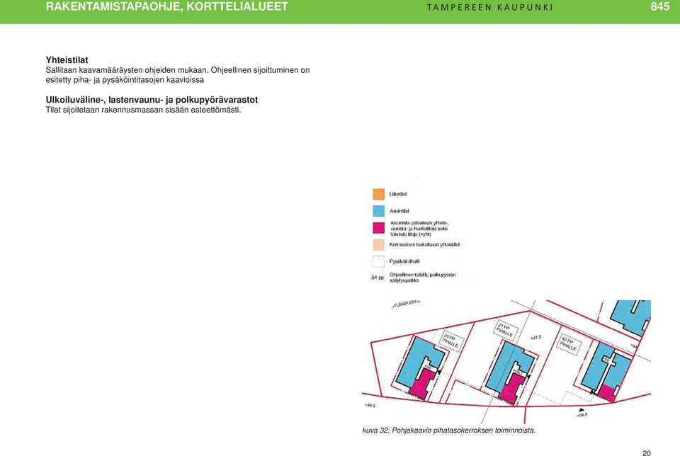 kaavioissa Ulkoiluväline-, lastenvaunu- ja polkupyörävarastot Tilat