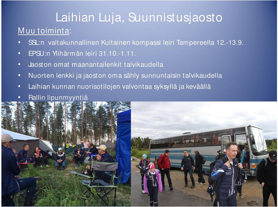 Jaoston omat maanantailenkit talvikaudella Nuorten lenkki ja jaoston oma