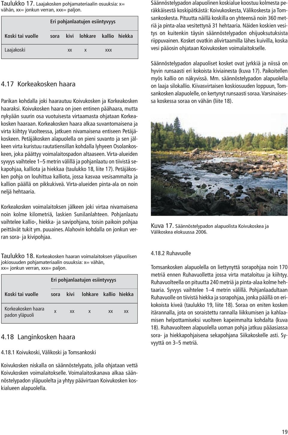 Koivukosken haara on joen entinen päähaara, mutta nykyään suurin osa vuotuisesta virtaamasta ohjataan Korkeakosken haaraan.