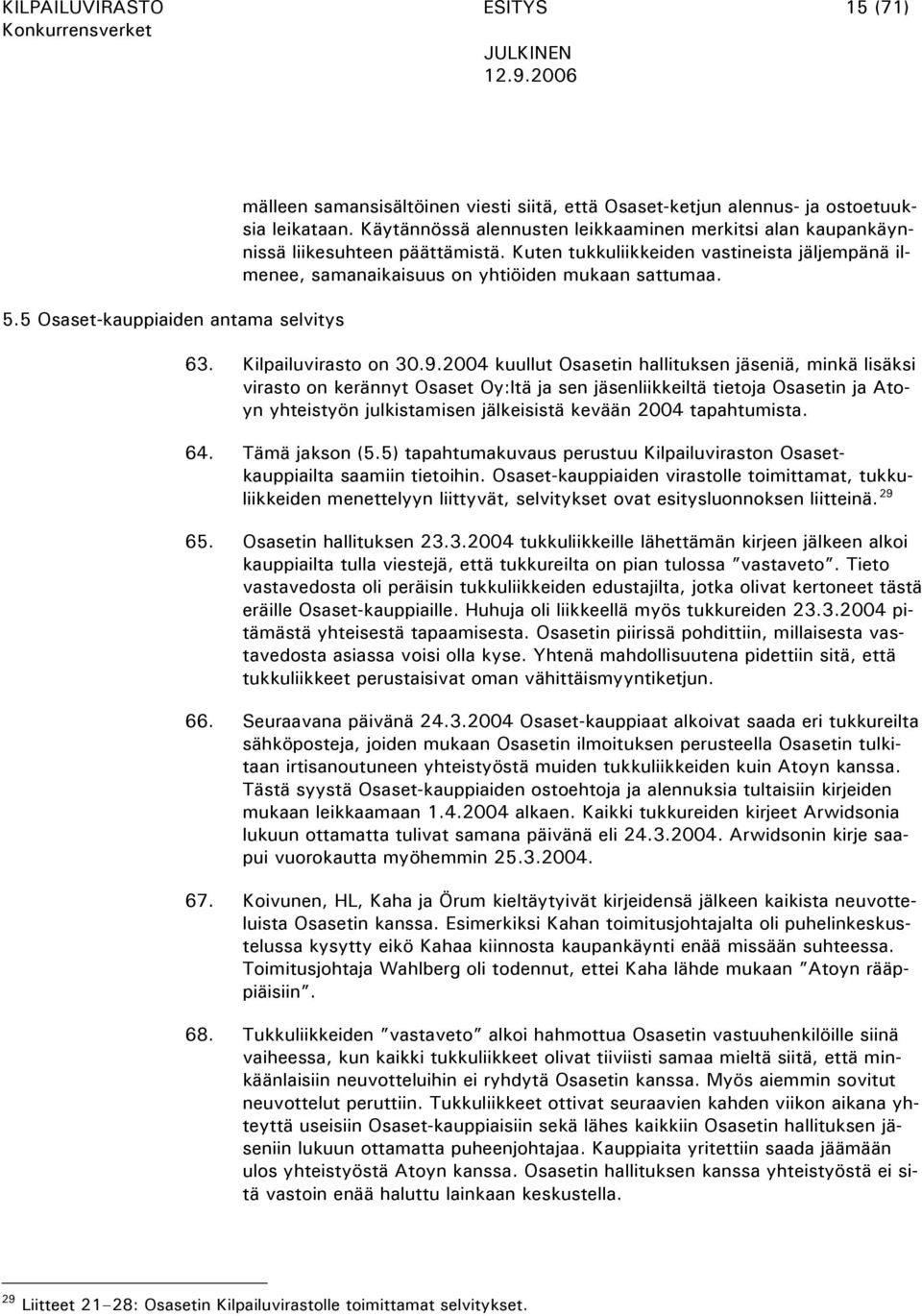 Kilpailuvirasto on 30.9.