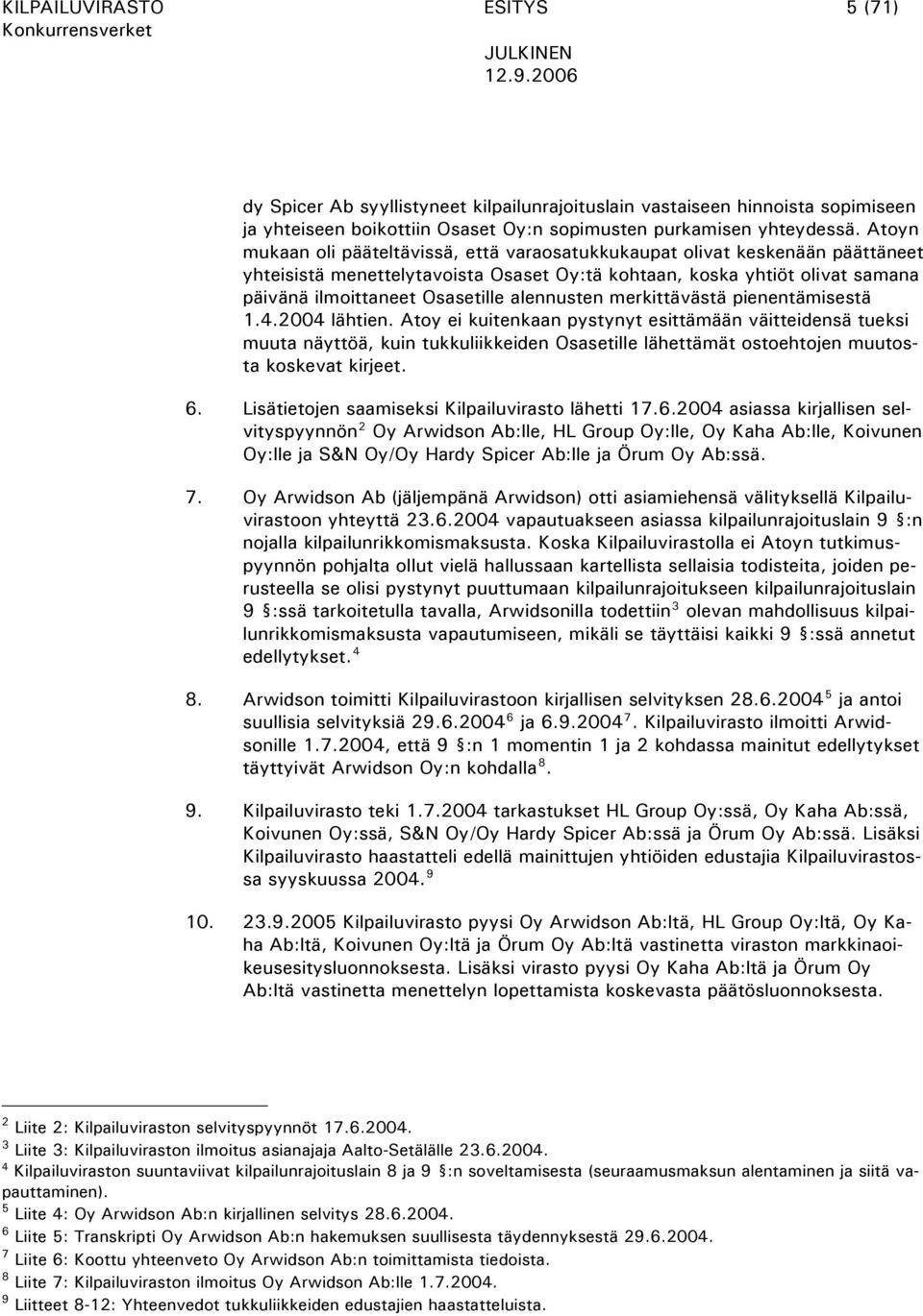 alennusten merkittävästä pienentämisestä 1.4.2004 lähtien.