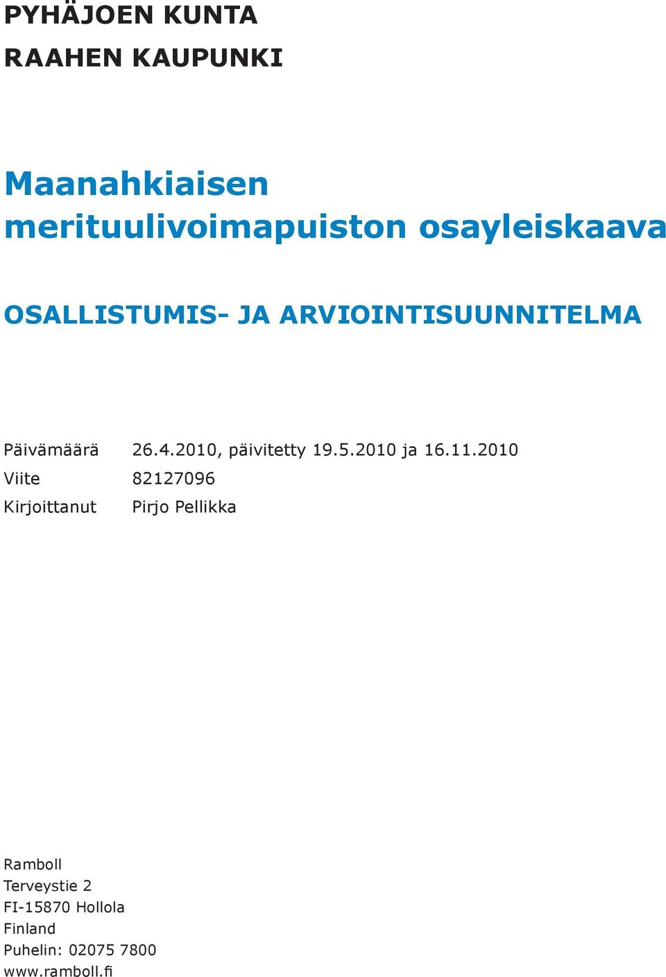 2010, päivitetty 19.5.2010 ja 16.11.