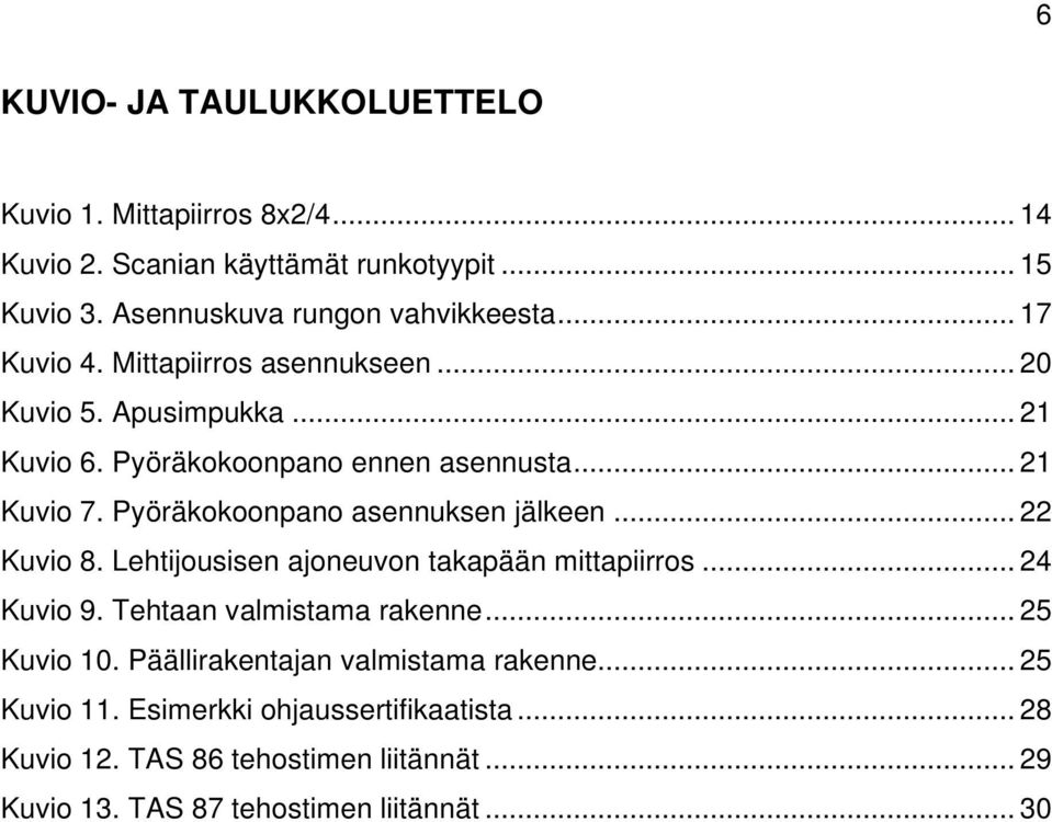 Pyöräkokoonpano asennuksen jälkeen... 22 Kuvio 8. Lehtijousisen ajoneuvon takapään mittapiirros... 24 Kuvio 9. Tehtaan valmistama rakenne... 25 Kuvio 10.