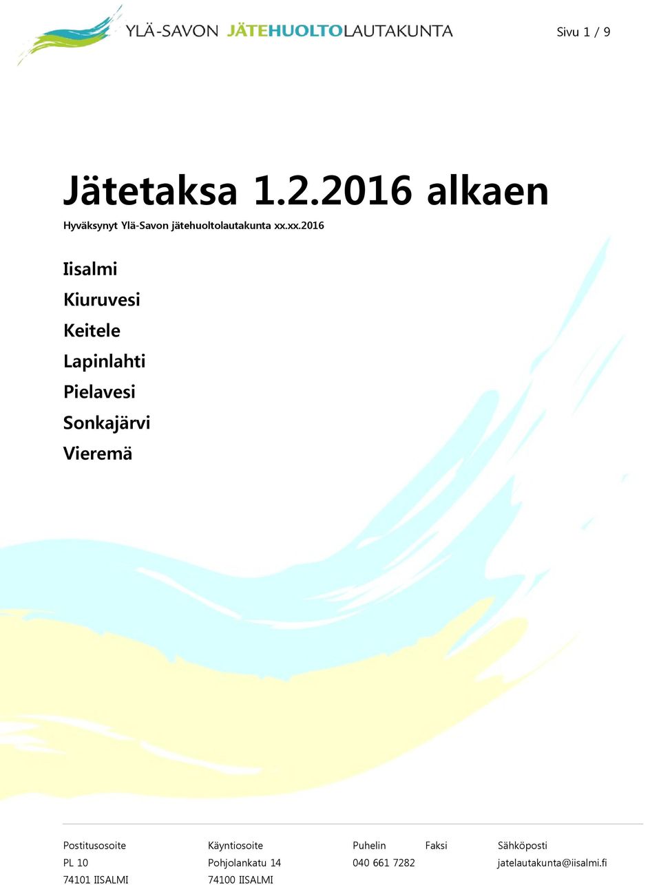 jätehuoltolautakunta xx.