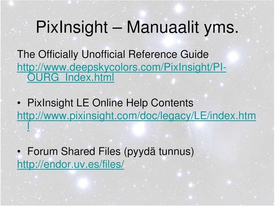 com/pixinsight/pi- OURG_Index.