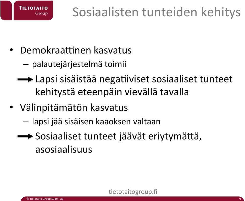 tunteet kehitystä eteenpäin vievällä tavalla Välinpitämätön kasvatus