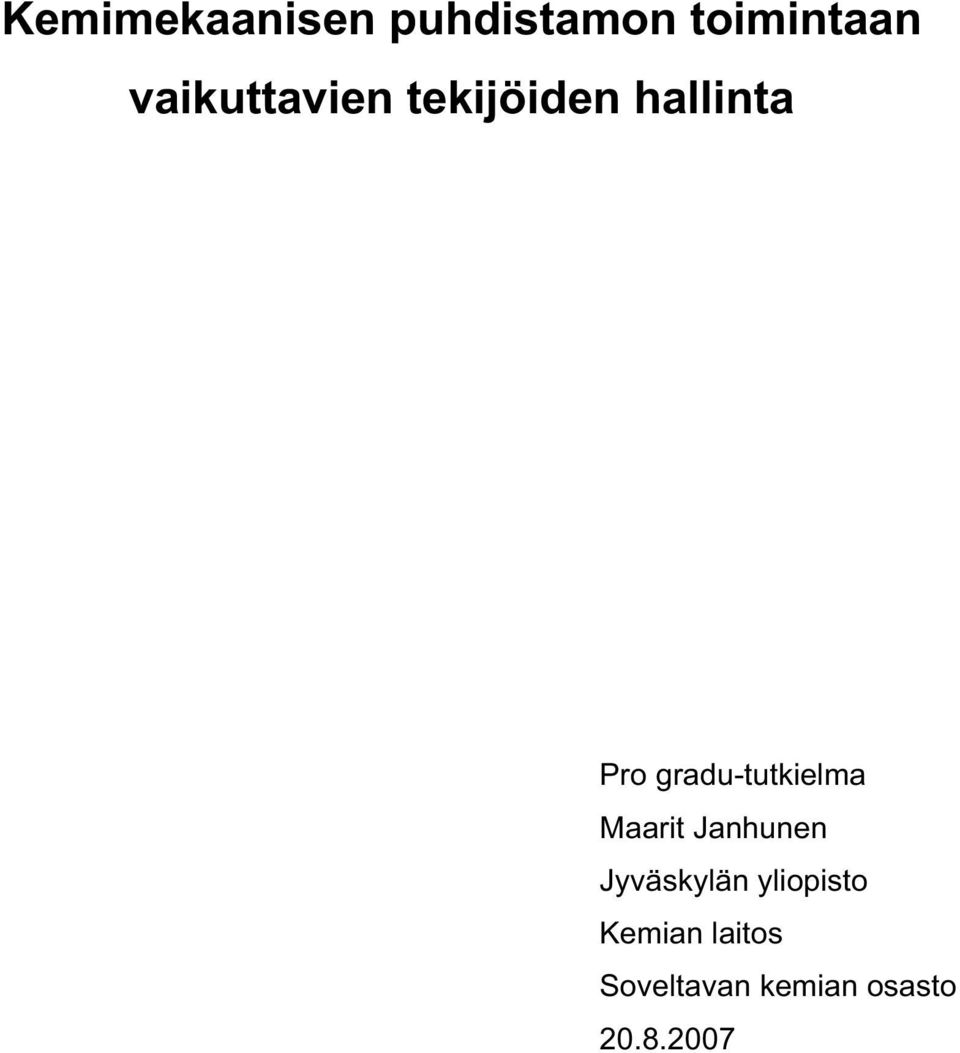 gradu-tutkielma Maarit Janhunen Jyväskylän