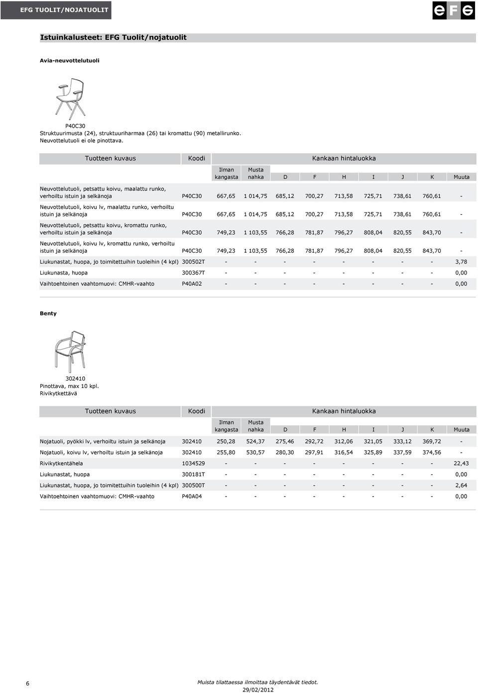 istuin ja selkänoja P40C30 667,65 1 014,75 685,12 700,27 713,58 725,71 738,61 760,61 - Neuvottelutuoli, petsattu koivu, kromattu runko, verhoiltu istuin ja selkänoja P40C30 749,23 1 103,55 766,28