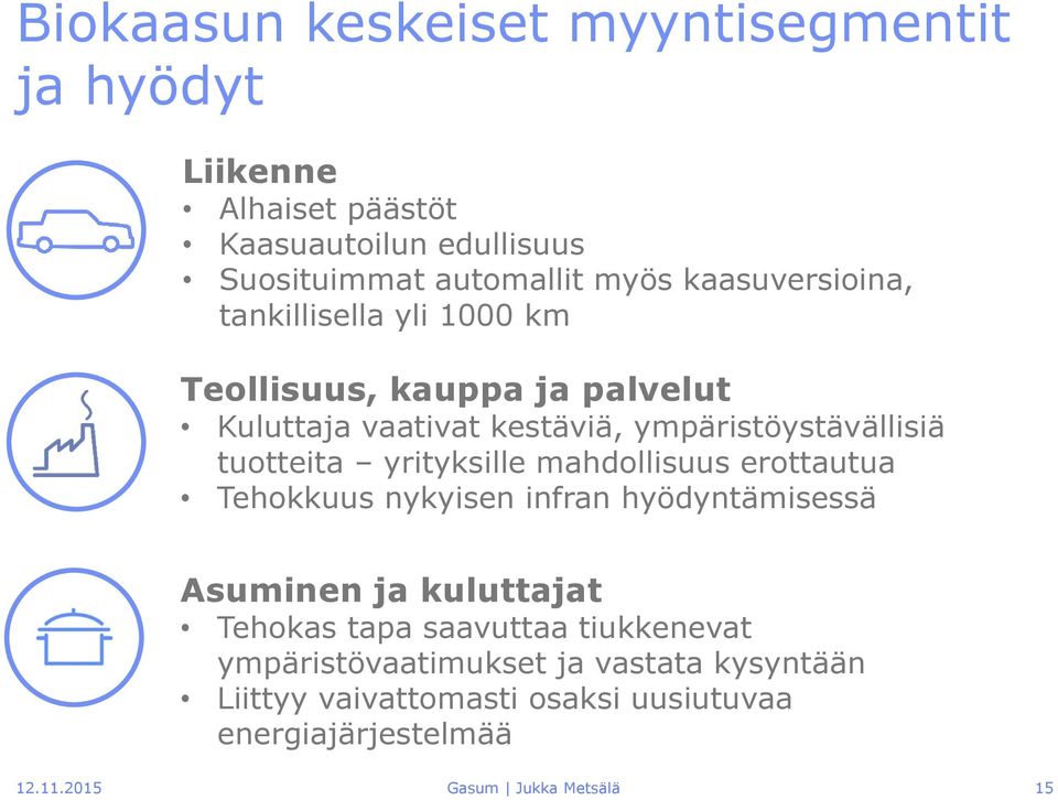 tuotteita yrityksille mahdollisuus erottautua Tehokkuus nykyisen infran hyödyntämisessä Asuminen ja kuluttajat Tehokas tapa