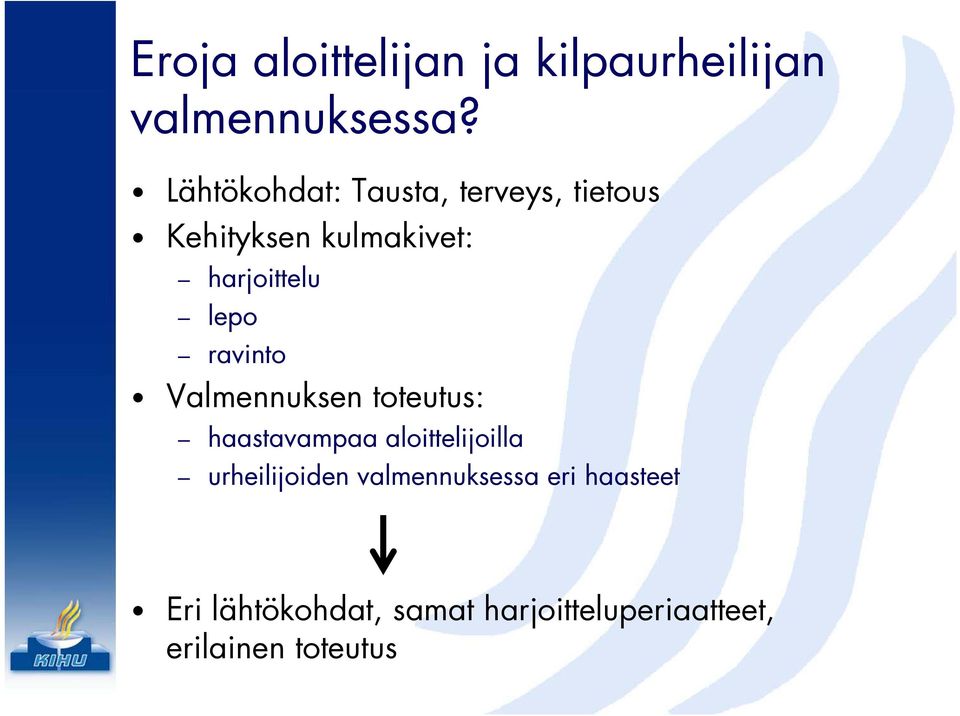 lepo ravinto Valmennuksen toteutus: haastavampaa ava aloittelijoilla a