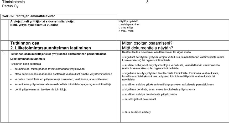 Liiketoimintasuunnitelman laatiminen tekee yrityksensä liiketoiminnan perusratkaisut Liiketoiminnan suunnittelu suunnittelee, miten pääsee tavoittelemaansa yrityskuvaan ottaa huomioon lainsäädännön