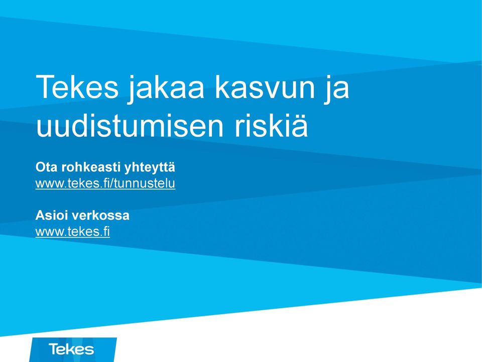 rohkeasti yhteyttä www.tekes.
