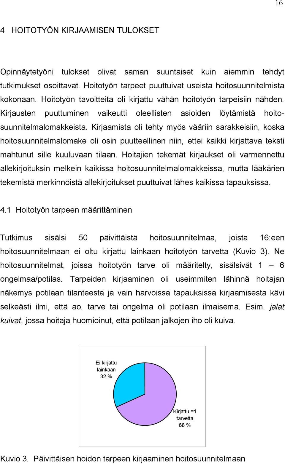 Kirjaamista oli tehty myös vääriin sarakkeisiin, koska hoitosuunnitelmalomake oli osin puutteellinen niin, ettei kaikki kirjattava teksti mahtunut sille kuuluvaan tilaan.