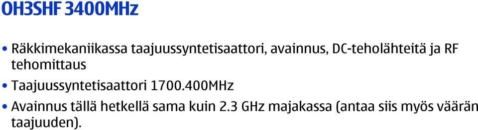 tehomittaus Taajuussyntetisaattori 1700.
