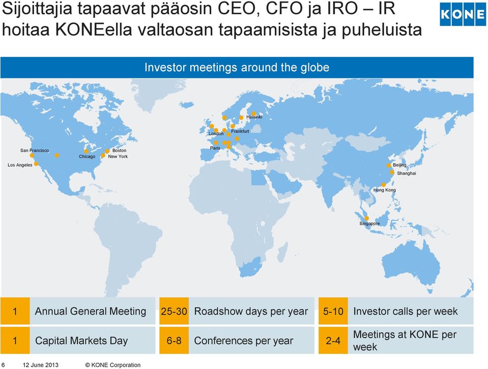 Beijing Shanghai Hong Kong Singapore 1 Annual General Meeting 25-30 Roadshow days per year 5-10 Investor calls