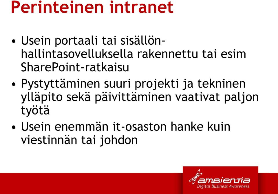 SharePoint-ratkaisu Pystyttäminen suuri projekti ja tekninen