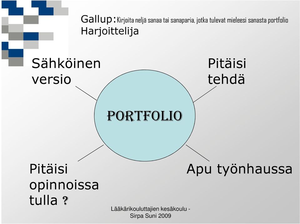 Harjoittelija Sähköinen versio Pitäisi tehdä