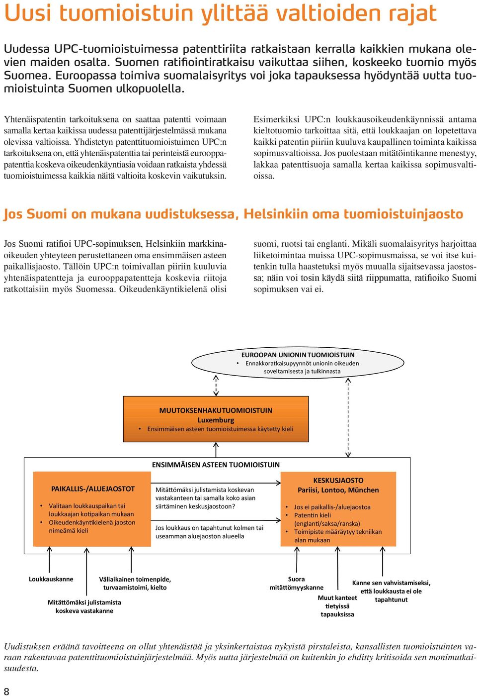 Yhtenäispatentin tarkoituksena on saattaa patentti voimaan samalla kertaa kaikissa uudessa patenttijärjestelmässä mukana olevissa valtioissa.