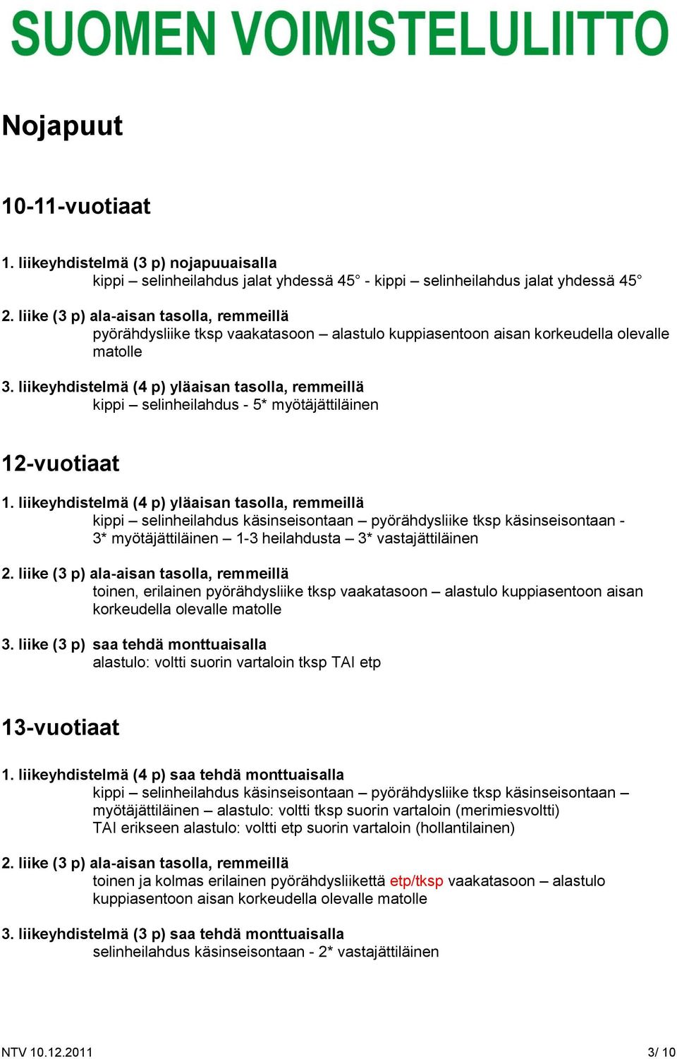 liikeyhdistelmä (4 p) yläaisan tasolla, remmeillä kippi selinheilahdus - 5* myötäjättiläinen 1.