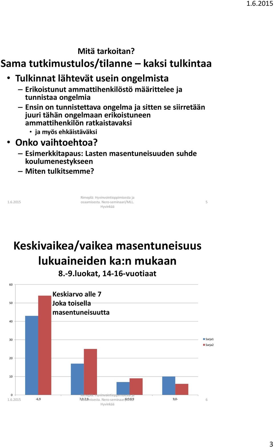 on tunnistettava ongelma ja sitten se siirretään juuri tähän ongelmaan erikoistuneen ammattihenkilön ratkaistavaksi ja myös ehkäistäväksi Onko