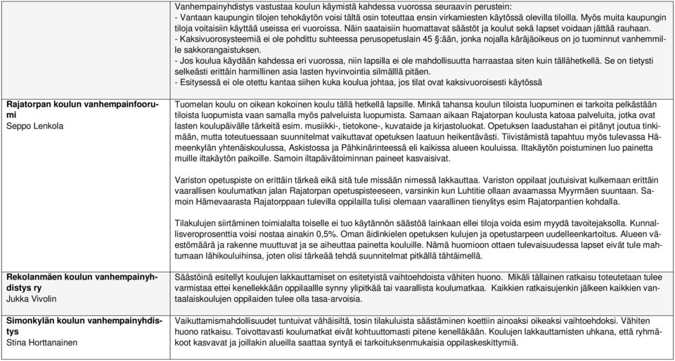- Kaksivuorosysteemiä ei ole pohdittu suhteessa perusopetuslain 45 :ään, jonka nojalla käräjäoikeus on jo tuominnut vanhemmille sakkorangaistuksen.