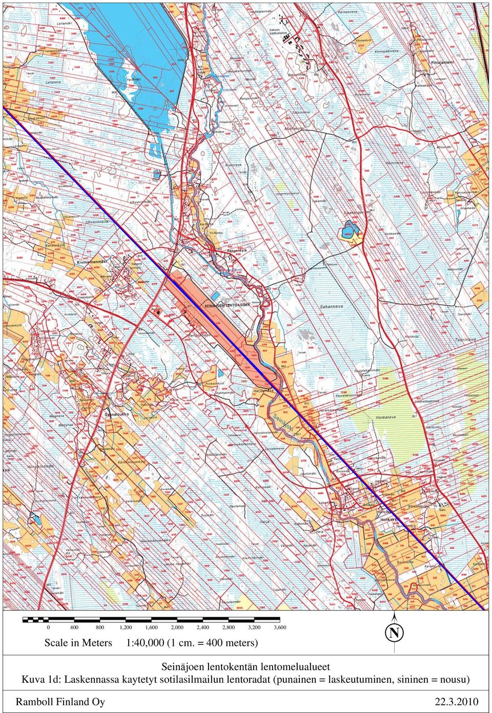 = 400 meters) N Seinäjoen lentokentän lentomelualueet Kuva 1d: