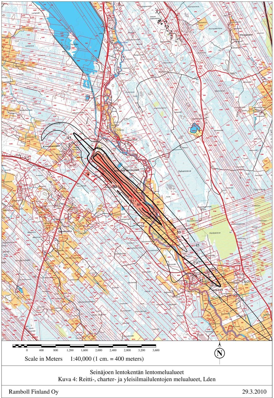 = 400 meters) N Seinäjoen lentokentän lentomelualueet Kuva 4: