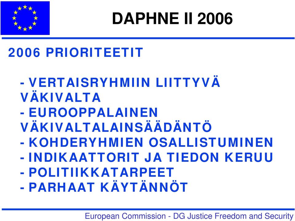 VÄKIVALTALAINSÄÄDÄNTÖ - KOHDERYHMIEN OSALLISTUMINEN