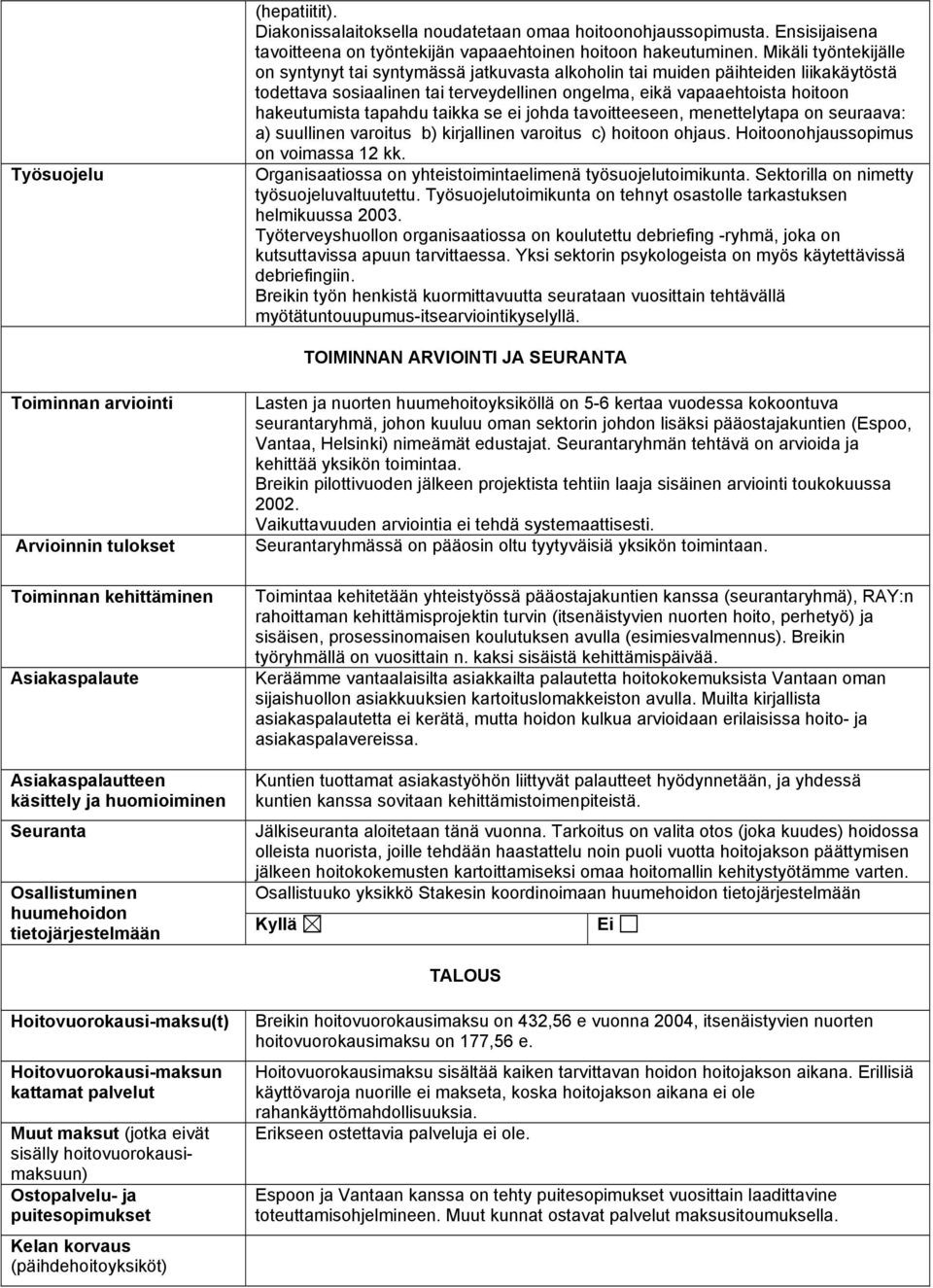 tapahdu taikka se ei johda tavoitteeseen, menettelytapa on seuraava: a) suullinen varoitus b) kirjallinen varoitus c) hoitoon ohjaus. Hoitoonohjaussopimus on voimassa 12 kk.