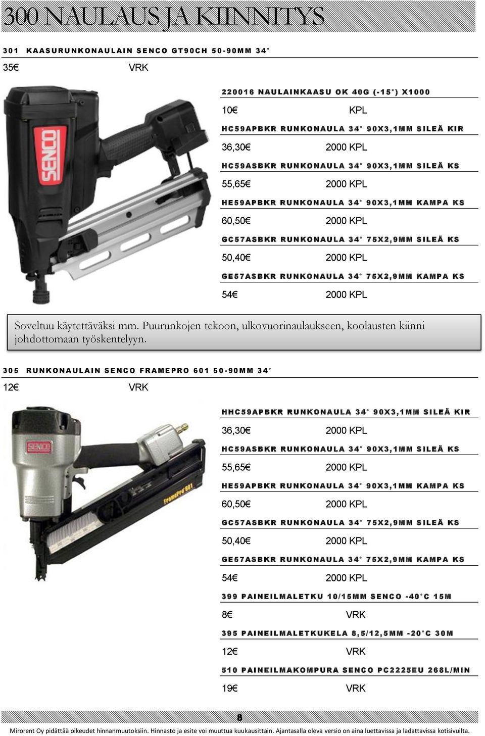 0 X 3, 1 MM K A MP A K S 60,50 2000 KPL G C 5 7A S B K R R U N K O N A U LA 3 4 7 5X 2, 9M M S ILE Ä K S 50,40 2000 KPL G E 5 7 A S B K R R U N K O N A U L A 3 4 7 5 X 2, 9 MM K A MP A K S 54 2000