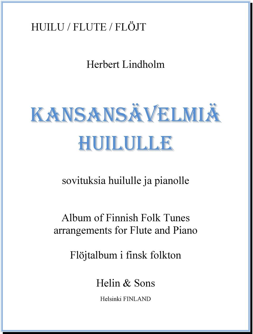 pianolle Album of Finnish Folk Tunes arrangements