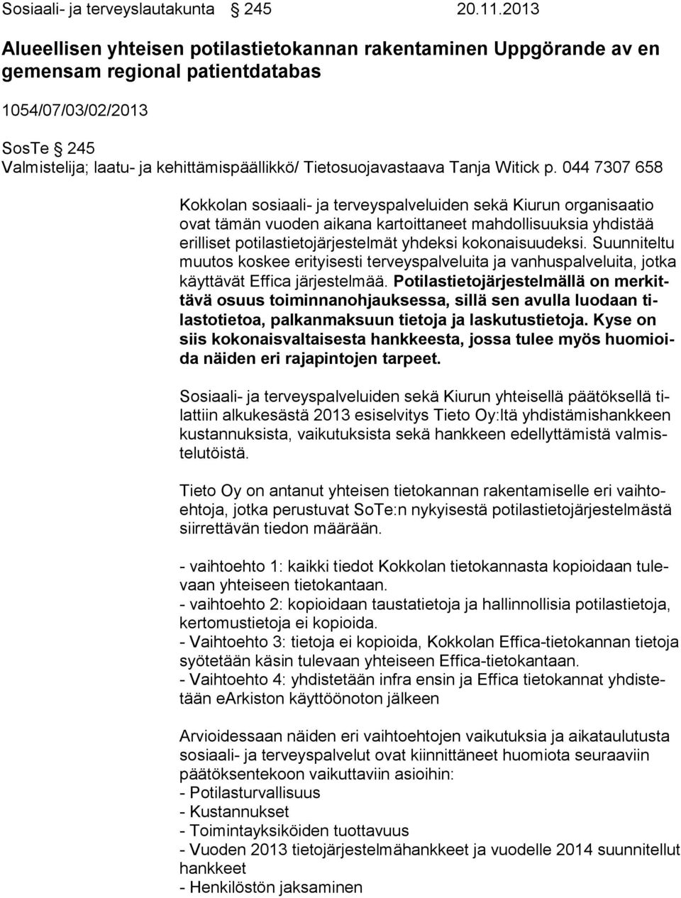 Tietosuojavastaava Tanja Witick p.