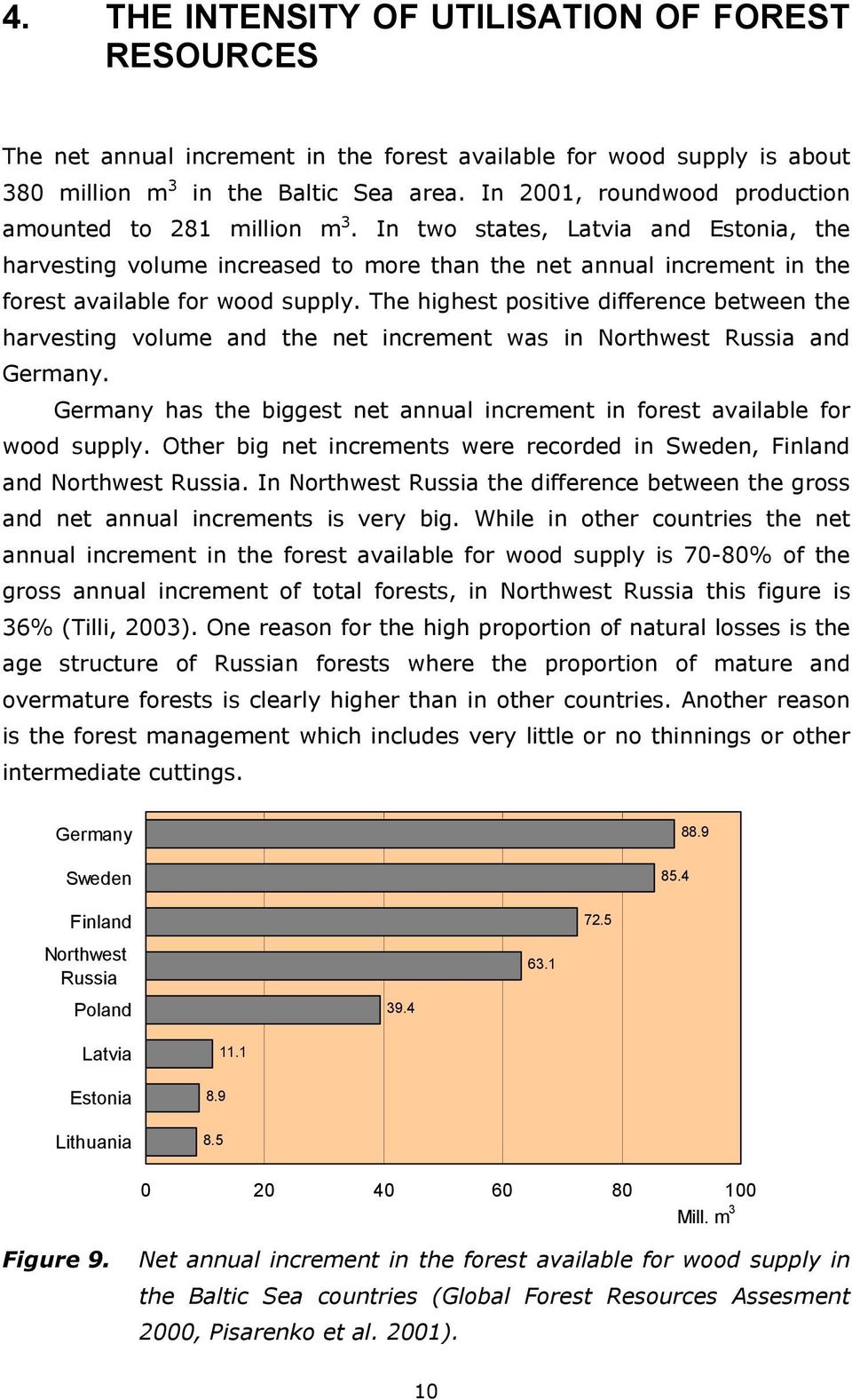 In two states, Latvia and Estonia, the harvesting volume increased to more than the net annual increment in the forest available for wood supply.
