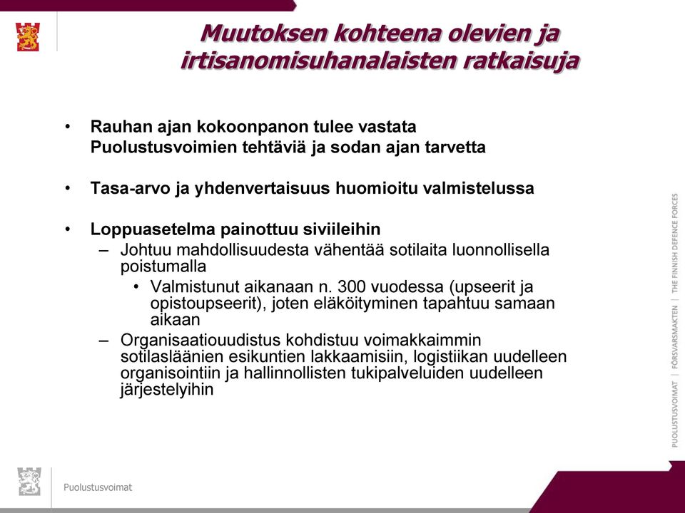 luonnollisella poistumalla Valmistunut aikanaan n.