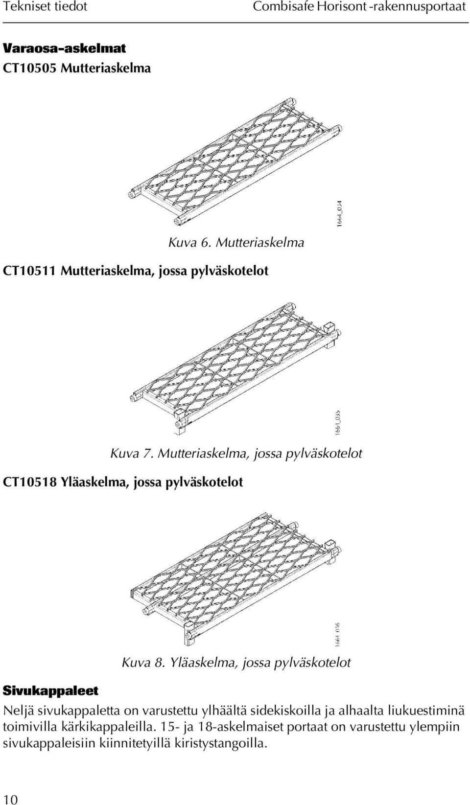 Mutteriaskelma, jossa pylväskotelot CT10518 Yläaskelma, jossa pylväskotelot Kuva 8.