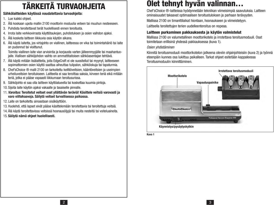 6. Älä käytä laitetta, jos virtajohto on viallinen, laitteessa on vika tai toimintahäiriö tai laite on pudonnut tai vioittunut.