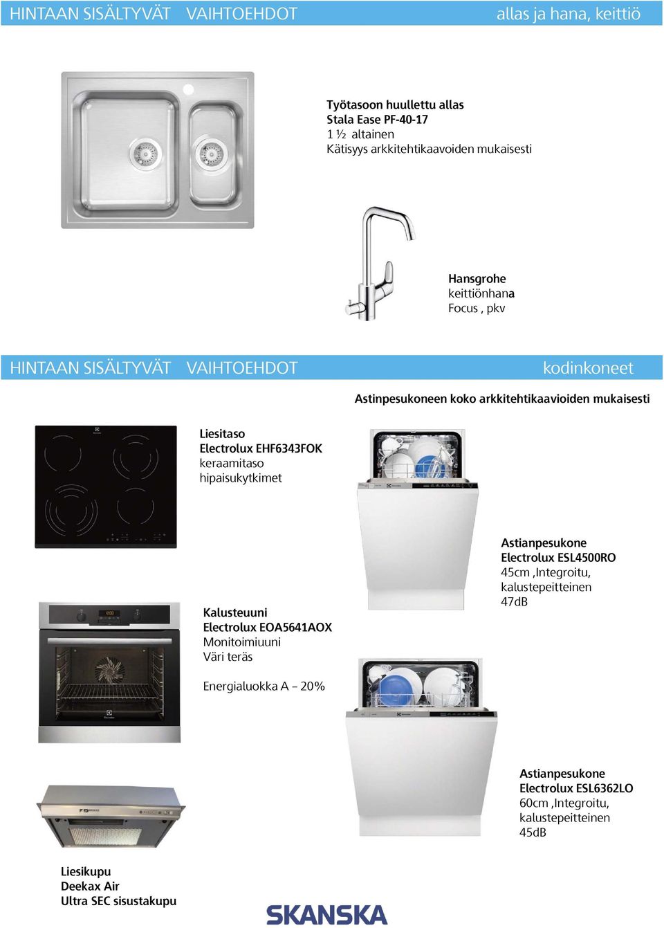 EHF6343FOK keraamitaso hipaisukytkimet Kalusteuuni Electrolux EOA5641AOX Monitoimiuuni Väri teräs Astianpesukone Electrolux ESL4500RO 45cm,Integroitu,