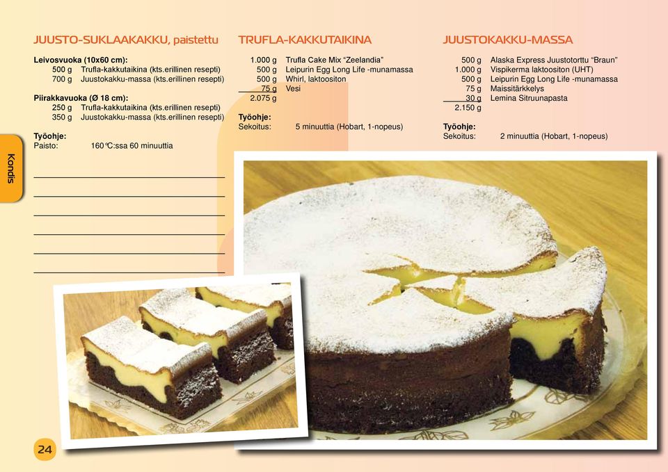 erillinen resepti) Paisto: 160 C:ssa 60 minuuttia TRUFLA-KAKKUTAIKINA 1.