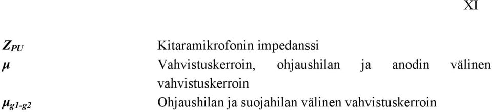 välinen vahvistuskerroin Ohjaushilan ja