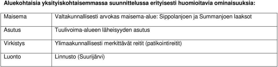 maisema-alue: Sippolanjoen ja Summanjoen laaksot Tuulivoima-alueen läheisyyden