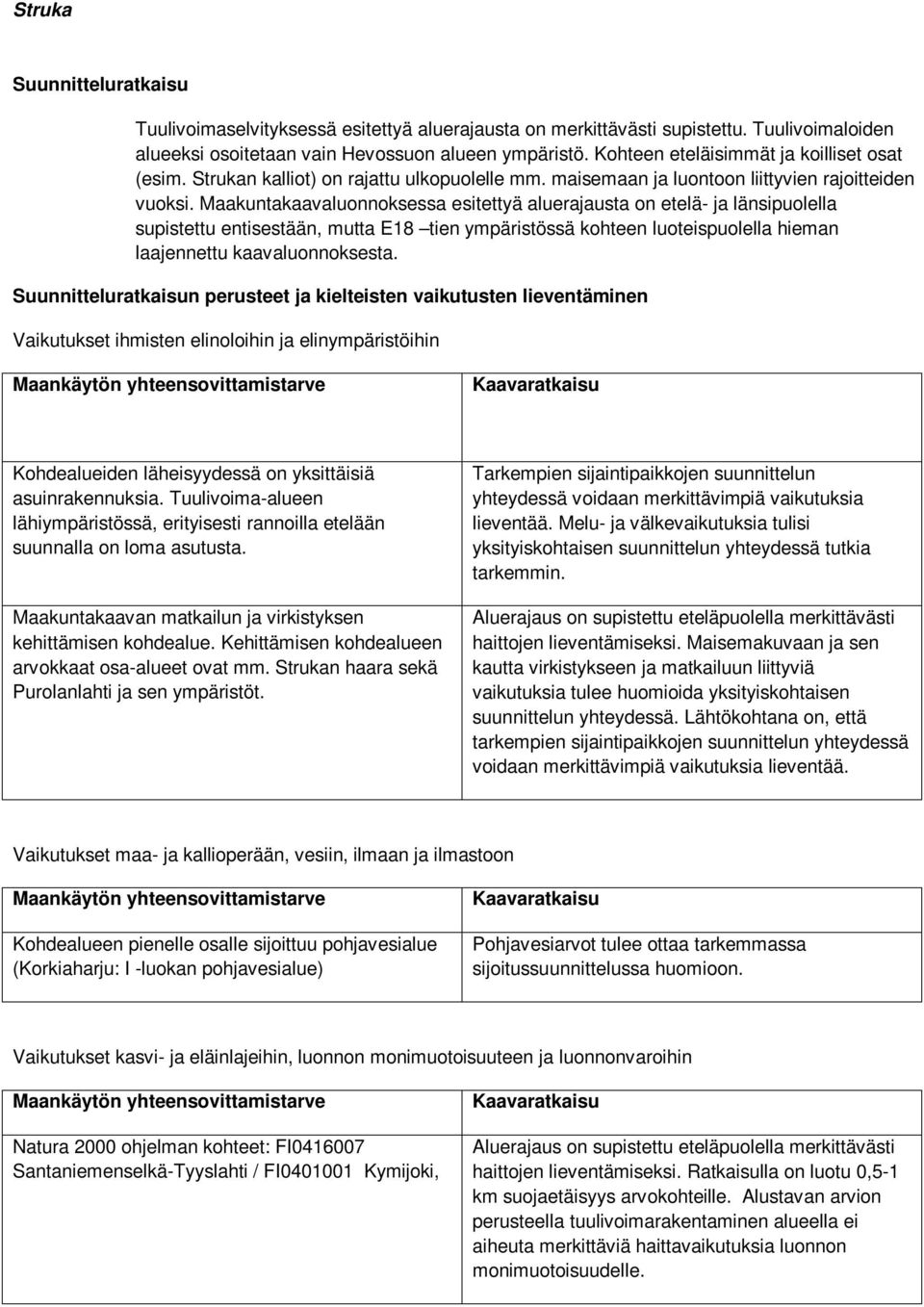 Maakuntakaavaluonnoksessa esitettyä aluerajausta on etelä- ja länsipuolella supistettu entisestään, mutta E18 tien ympäristössä kohteen luoteispuolella hieman laajennettu kaavaluonnoksesta.